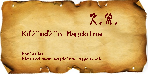 Kámán Magdolna névjegykártya