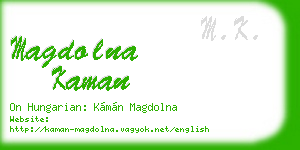magdolna kaman business card