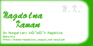 magdolna kaman business card